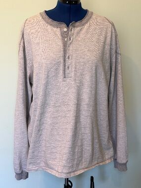 Carbon 2 Cobalt Mens Heavyweight Gray Henley Shirt - XXL Style 144203